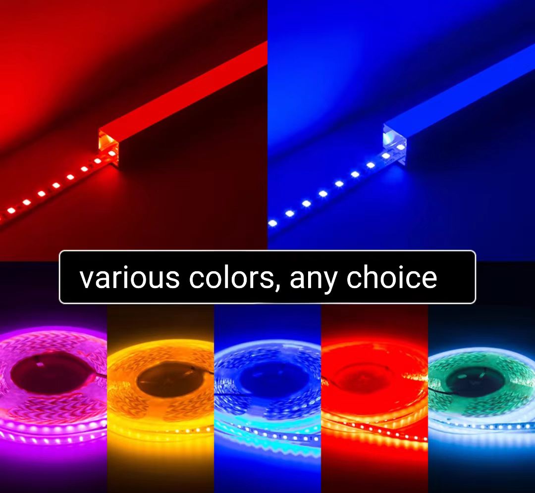  Color Light LED Strip 12/24V 120D, 8MM,Red/Green/Blue/Rose Red/Golden/Ice Blue , 10W/Meter, Linear Lighting  LED Ribbon for Home Decor, Landscape Lighting, Building decoration